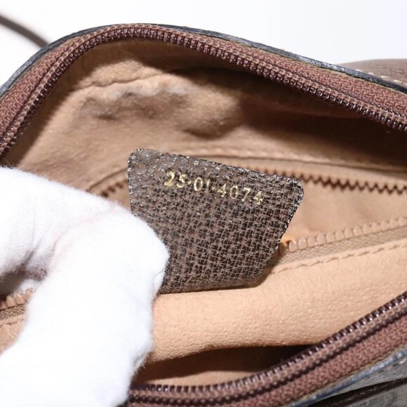 GUCCI GG Supreme Web Sherry Line Shoulder Bag PVC Beige Gold Auth sw1153 - Picture 12 of 16